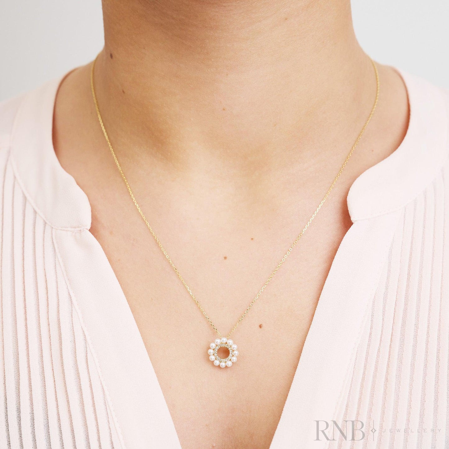 Circle of Life Pearl & Diamond Pendant