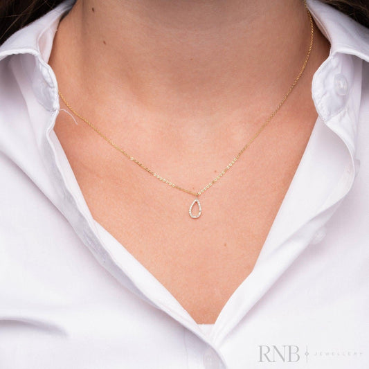 Petite Pear Shape Diamond Pendant