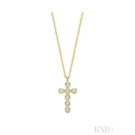 Bezel Cross Diamond Necklace