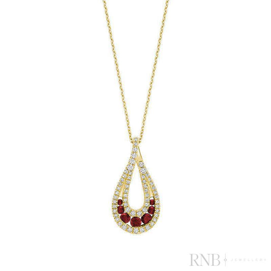 Fancy Pear Shape with Precious Stones & Diamonds Pendant