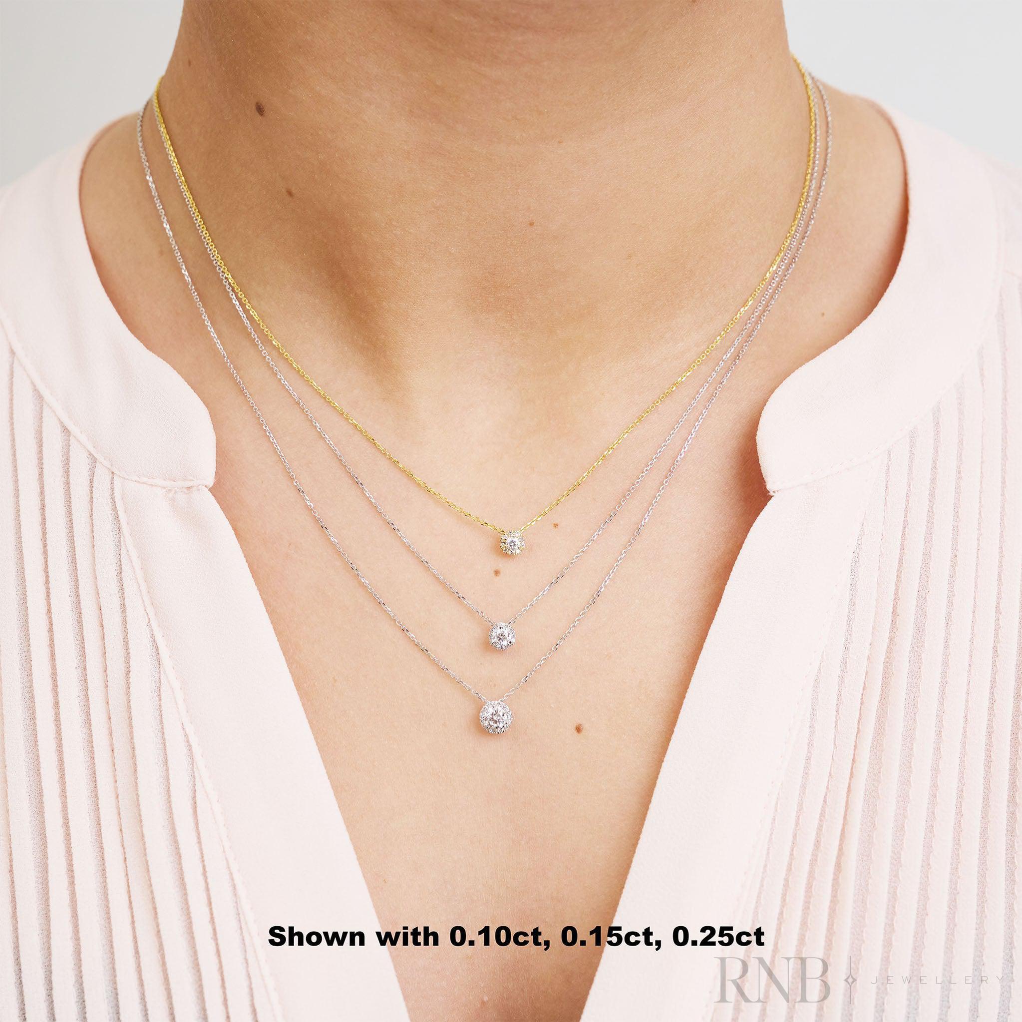 Halo Diamond Pendant-RNB Jewellery Halo Diamond Pendant-RNB Jewellery