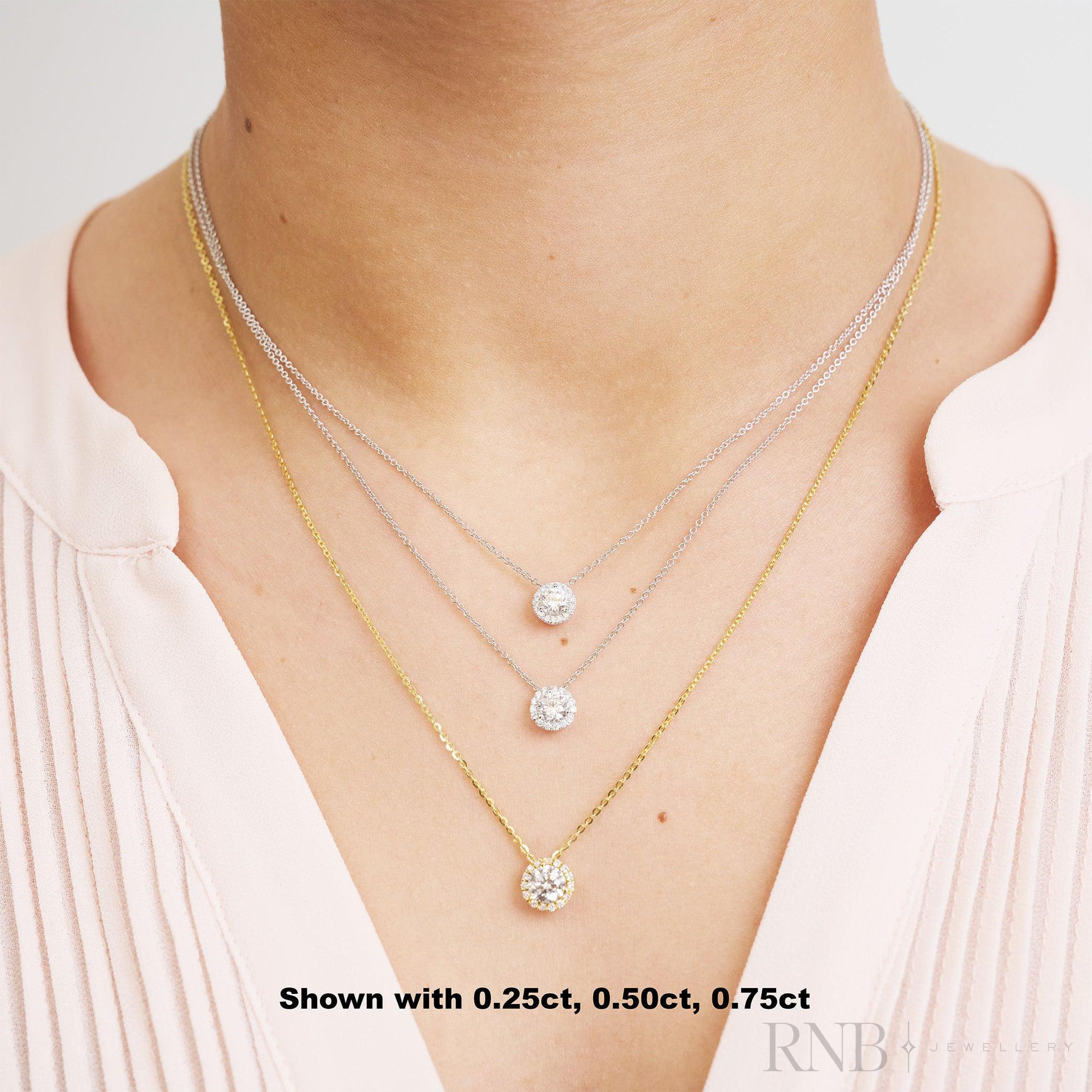 Halo Diamond Pendant-RNB Jewellery Halo Diamond Pendant-RNB Jewellery
