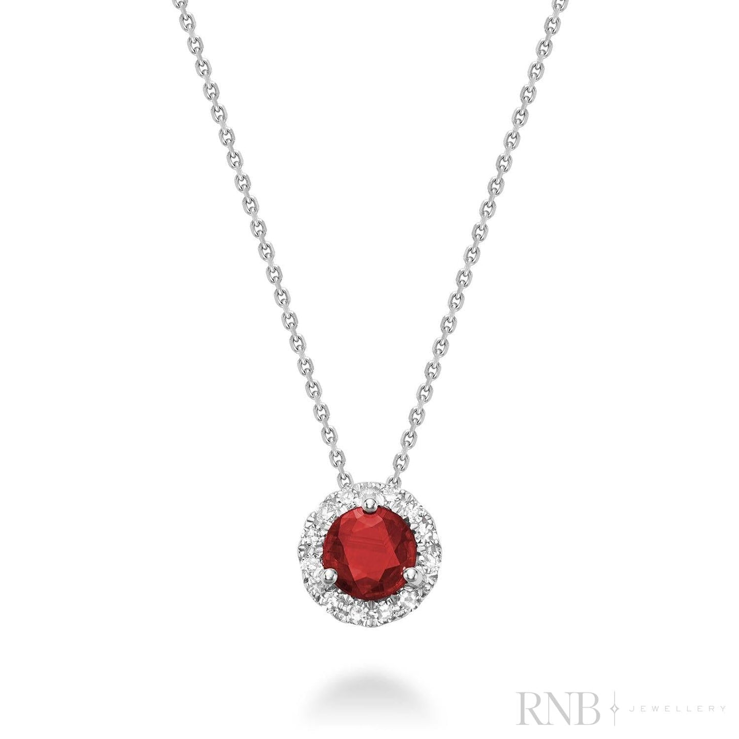 Precious Stone & Diamond Halo Pendant