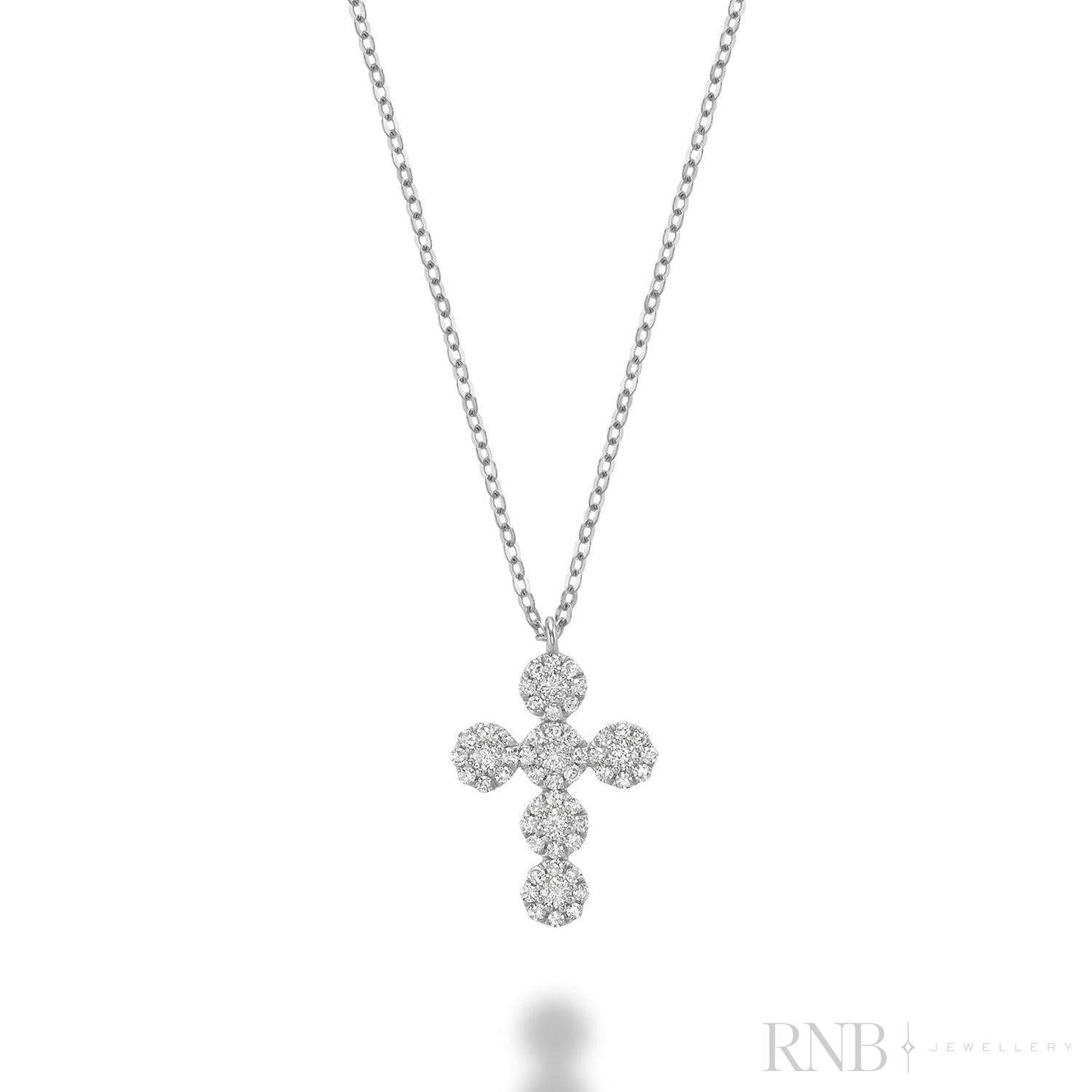 Cross Halo Diamond Pendant-RNB Jewellery Cross Halo Diamond Pendant-RNB Jewellery