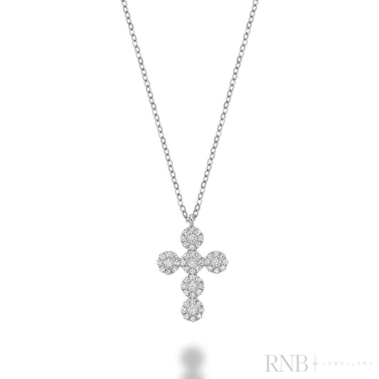 Cross Halo Diamond Pendant