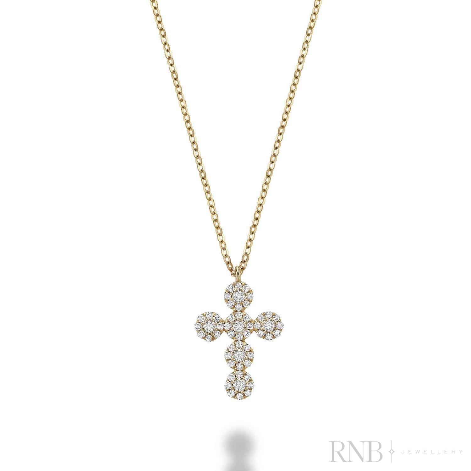 Cross Halo Diamond Pendant-RNB Jewellery Cross Halo Diamond Pendant-RNB Jewellery