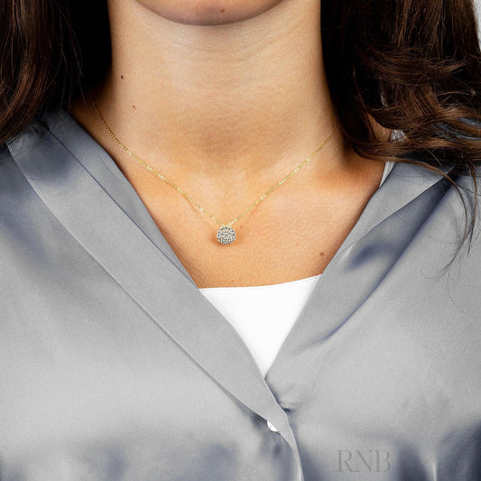 Large Round Pave Diamond Pendant