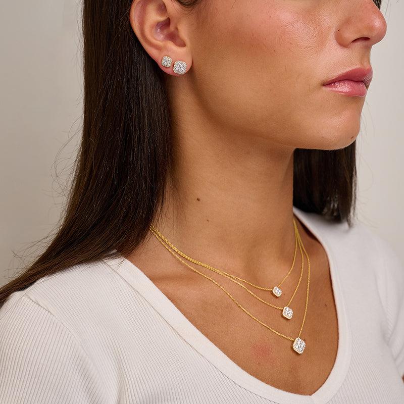 Cushion Illusion Set Diamond Necklace-RNB Jewellery Cushion Illusion Set Diamond Necklace-RNB Jewellery