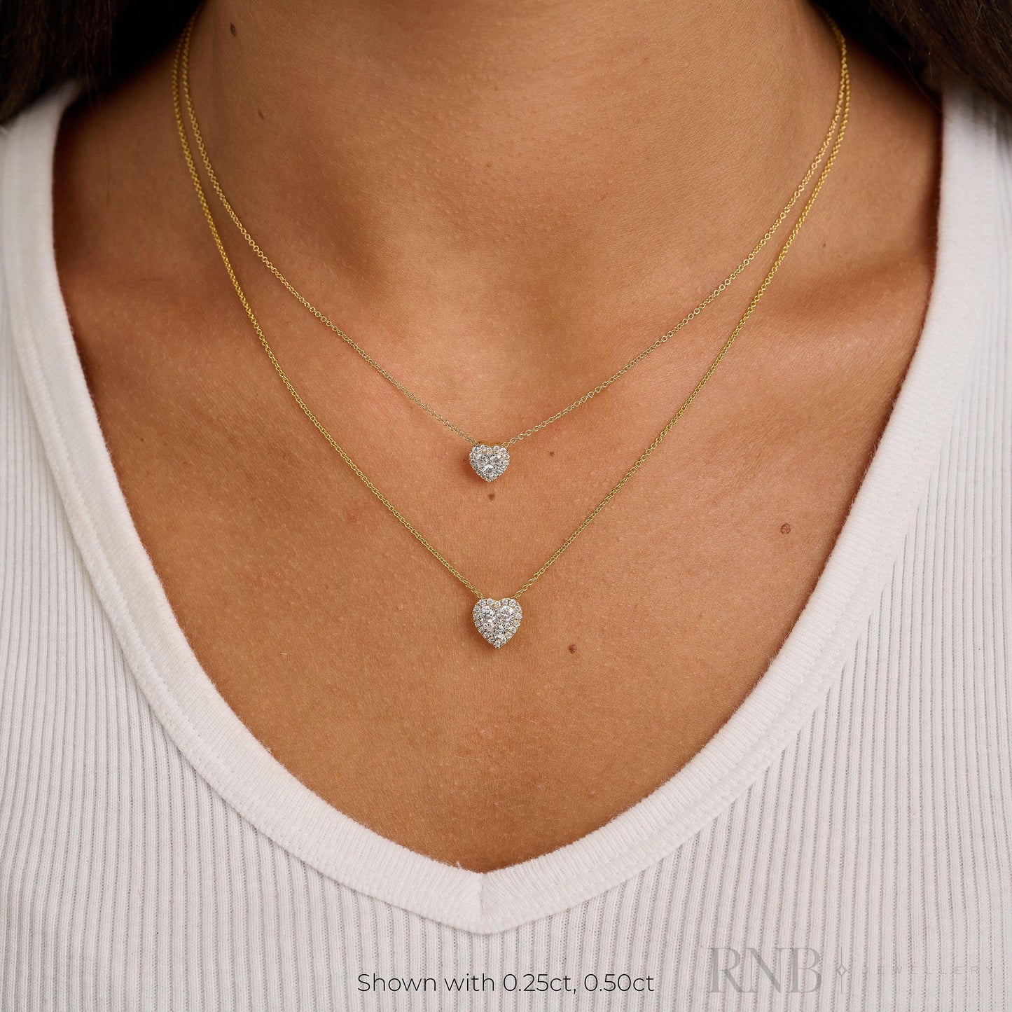 Halo Heart Illusion Diamond Pendant