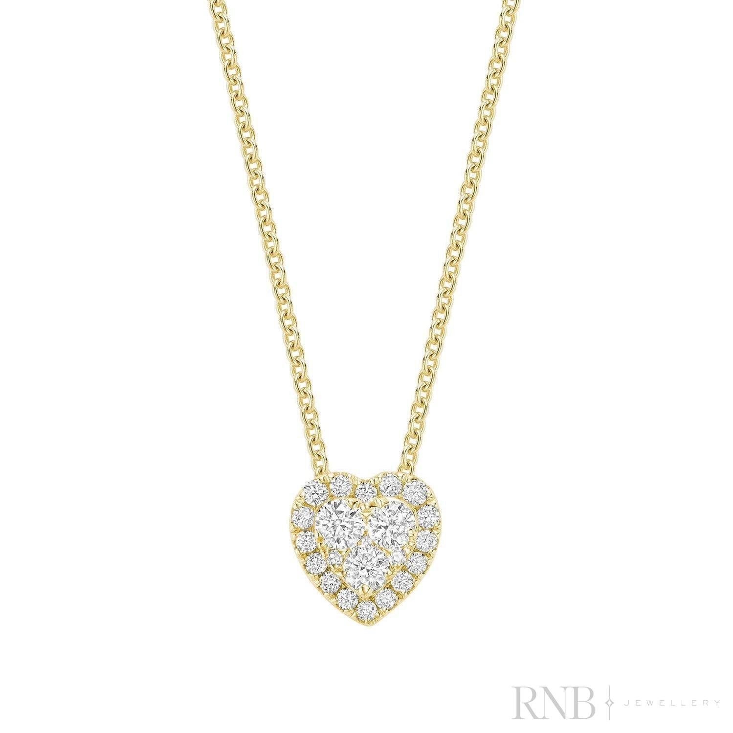 Heart Illusion Set Diamond Necklace-RNB Jewellery Heart Illusion Set Diamond Necklace-RNB Jewellery