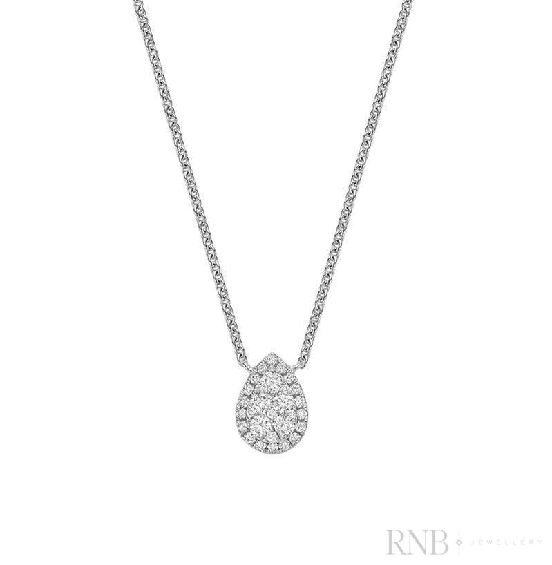 Halo Pear Shape Diamond Pendant Halo Pear Shape Diamond Pendant