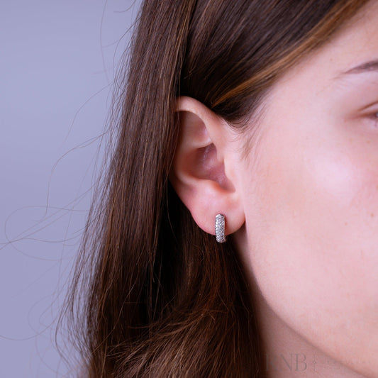 Pave Diamond Huggie Earrings