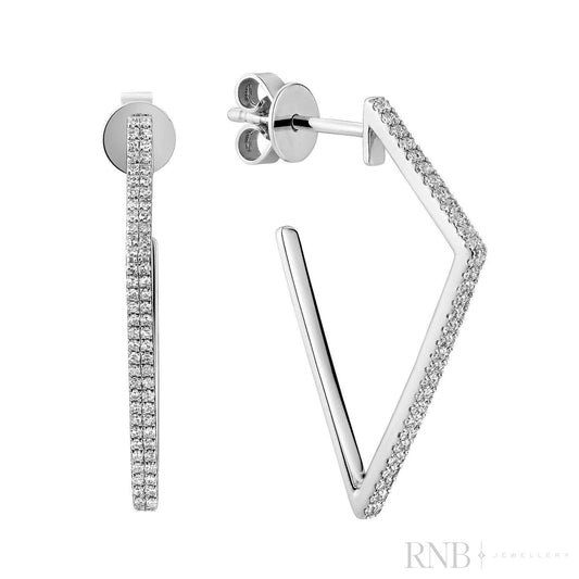 Triangular Diamond Loop Earrings