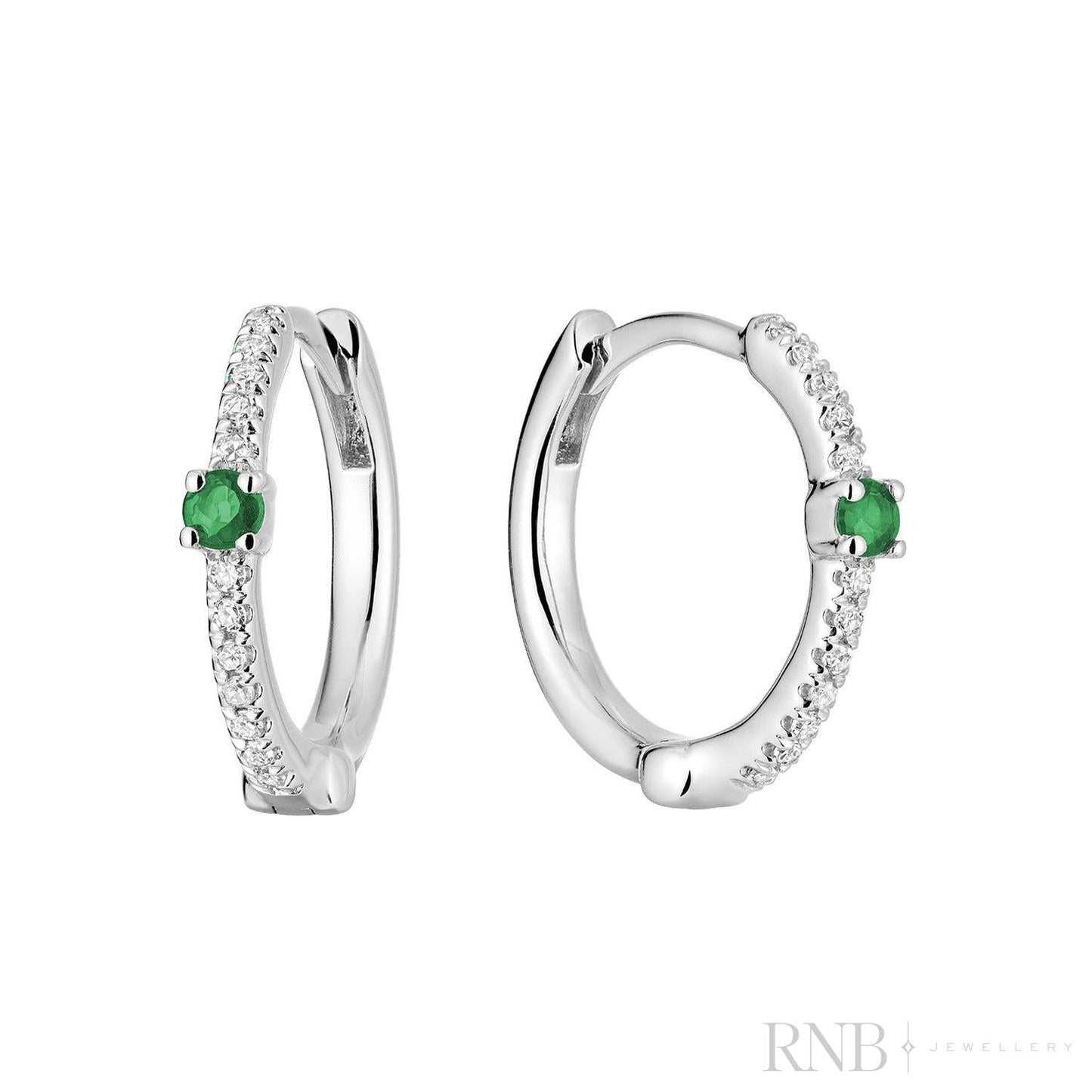 Precious Stone & Diamond Huggies Earrings