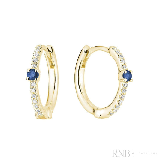 Precious Stone & Diamond Huggies Earrings