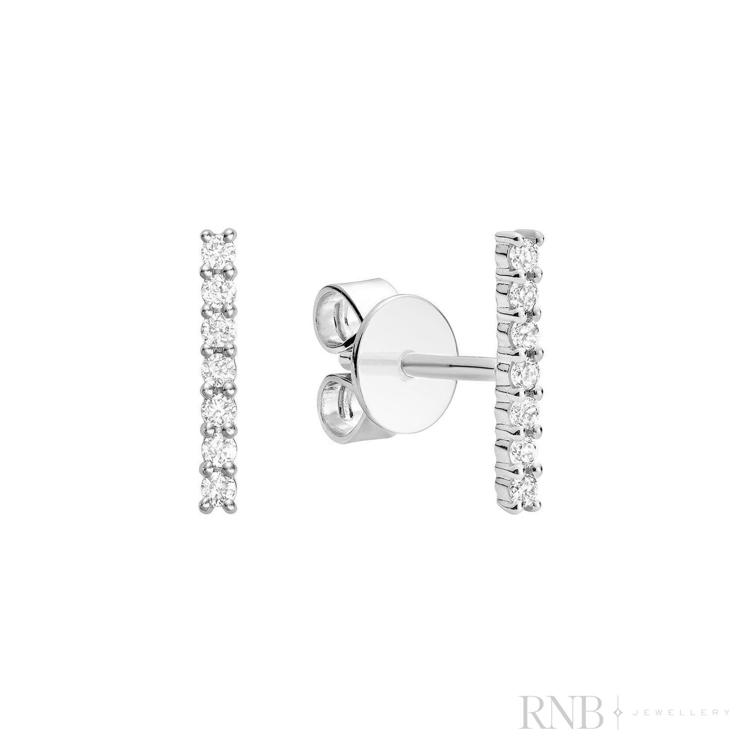 Diamond Bar Stud Earrings