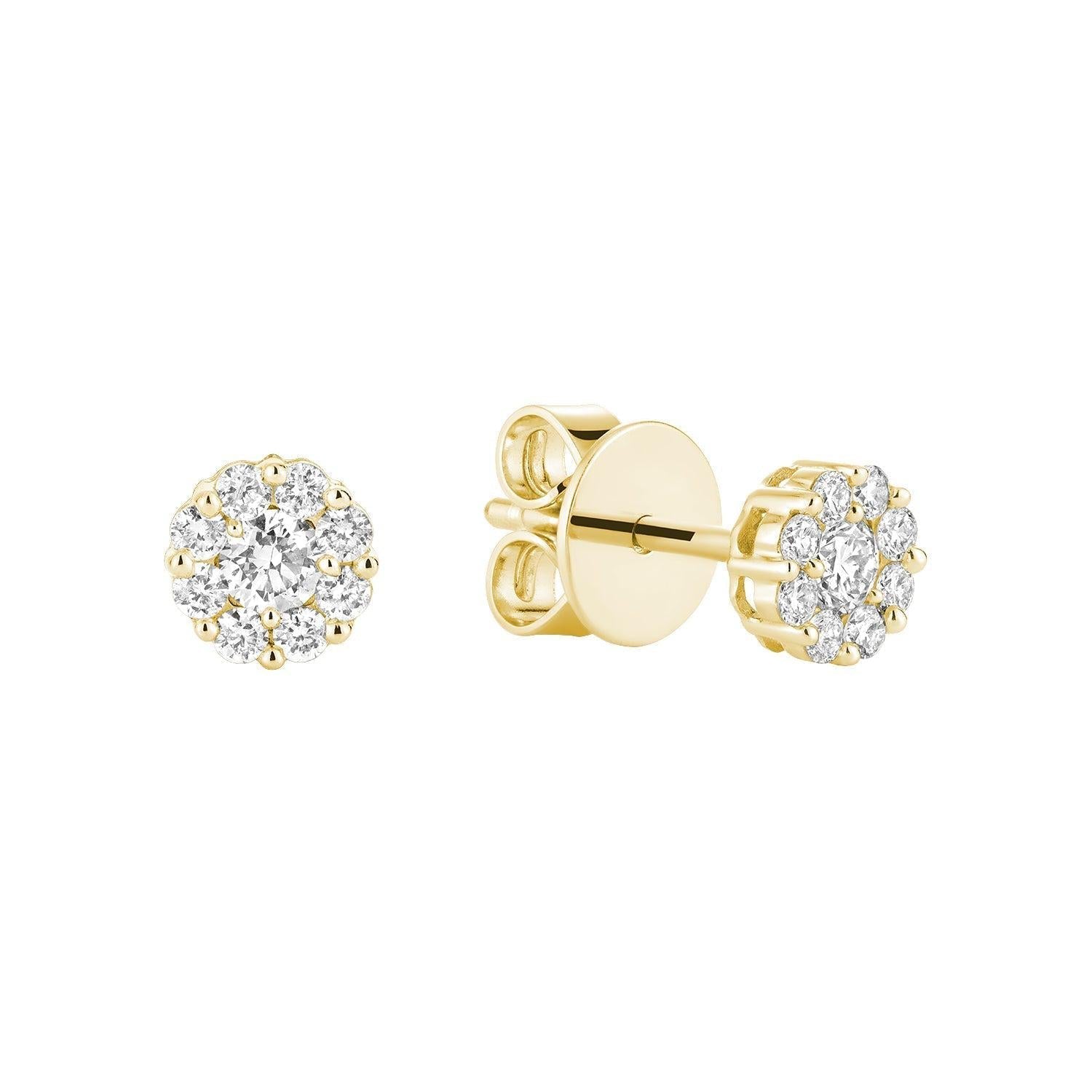 Cluster Diamond Stud Earrings-RNB Jewellery Cluster Diamond Stud Earrings-RNB Jewellery