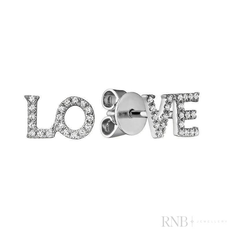 "LOVE" DIamond Stud Earrings-RNB Jewellery "LOVE" DIamond Stud Earrings-RNB Jewellery