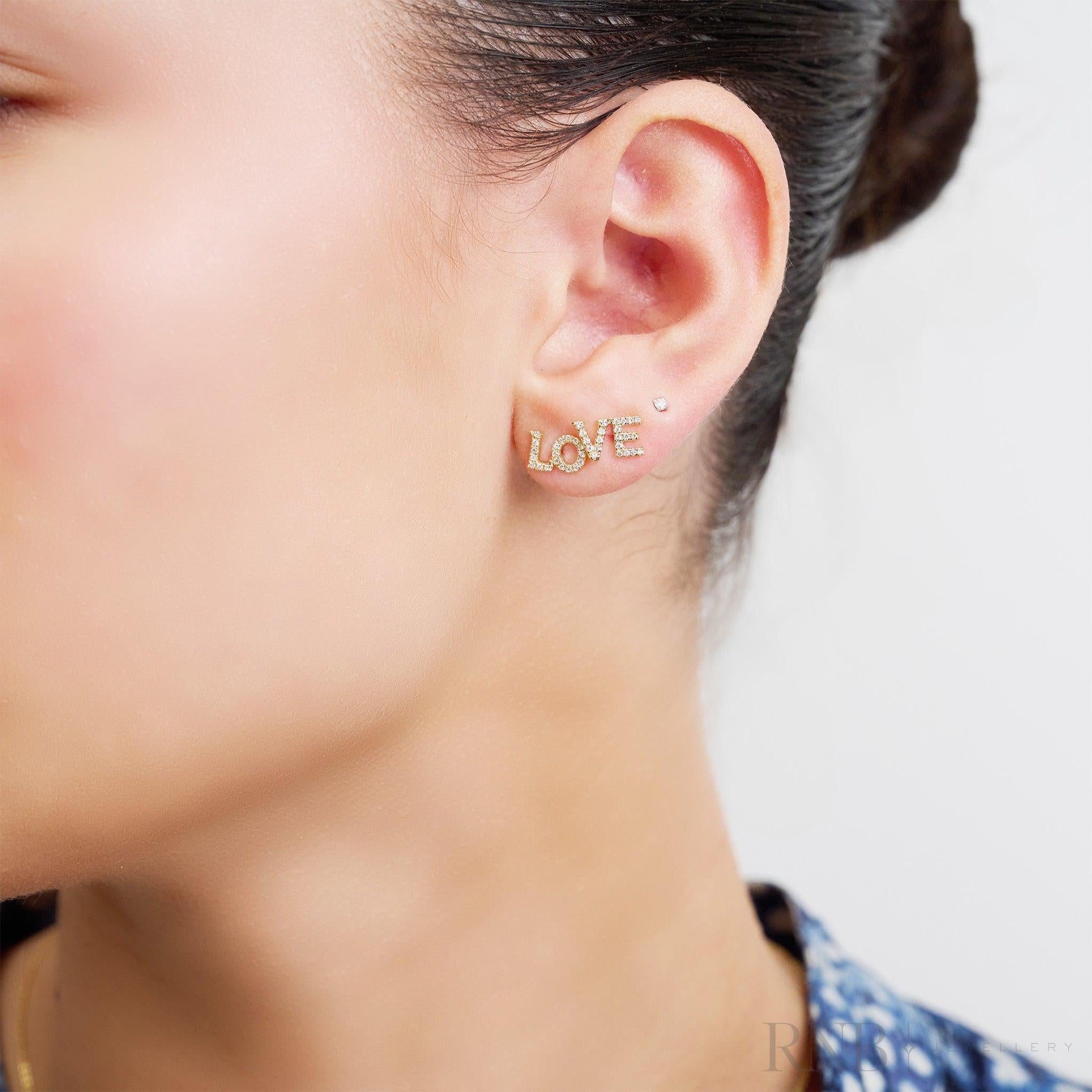 "LOVE" DIamond Stud Earrings-RNB Jewellery "LOVE" DIamond Stud Earrings-RNB Jewellery