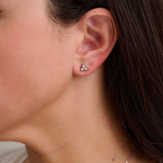 Trinity Illusion Diamond Stud Earrings