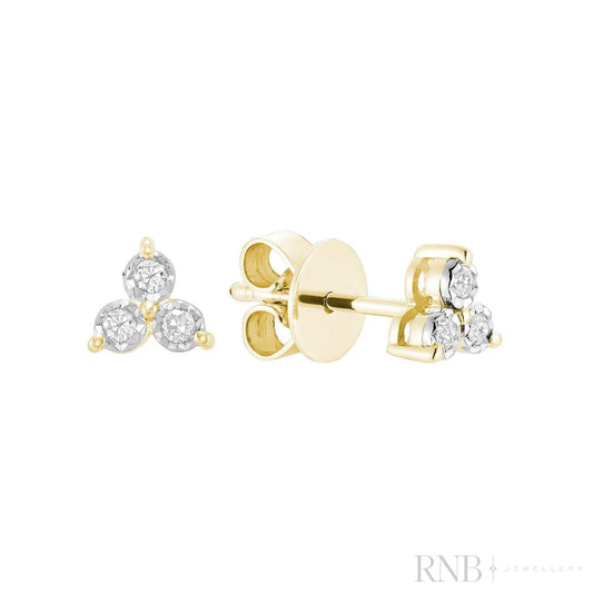 Trinity Illusion Diamond Stud Earrings