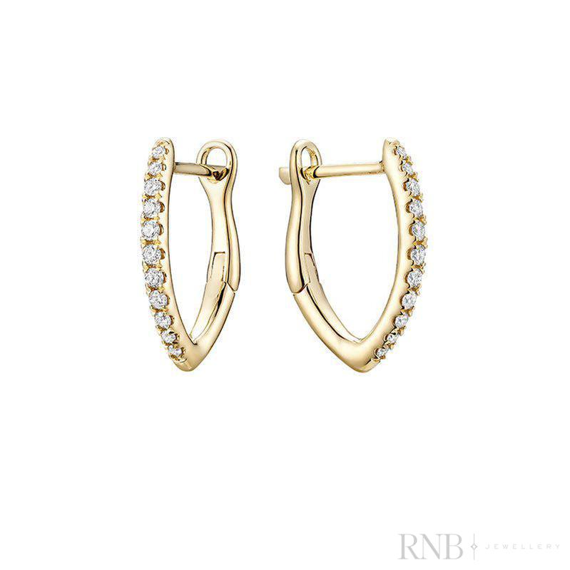 V-Shaped Diamond Loop Earrings-RNB Jewellery V-Shaped Diamond Loop Earrings-RNB Jewellery