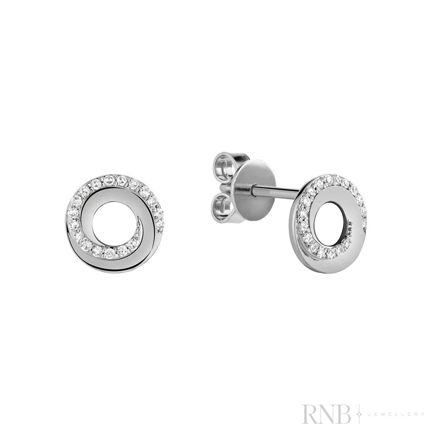 Whirl Diamond Stud Earrings