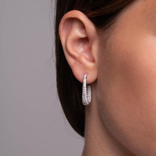 Inside Out Pave Diamond Loop Earrings