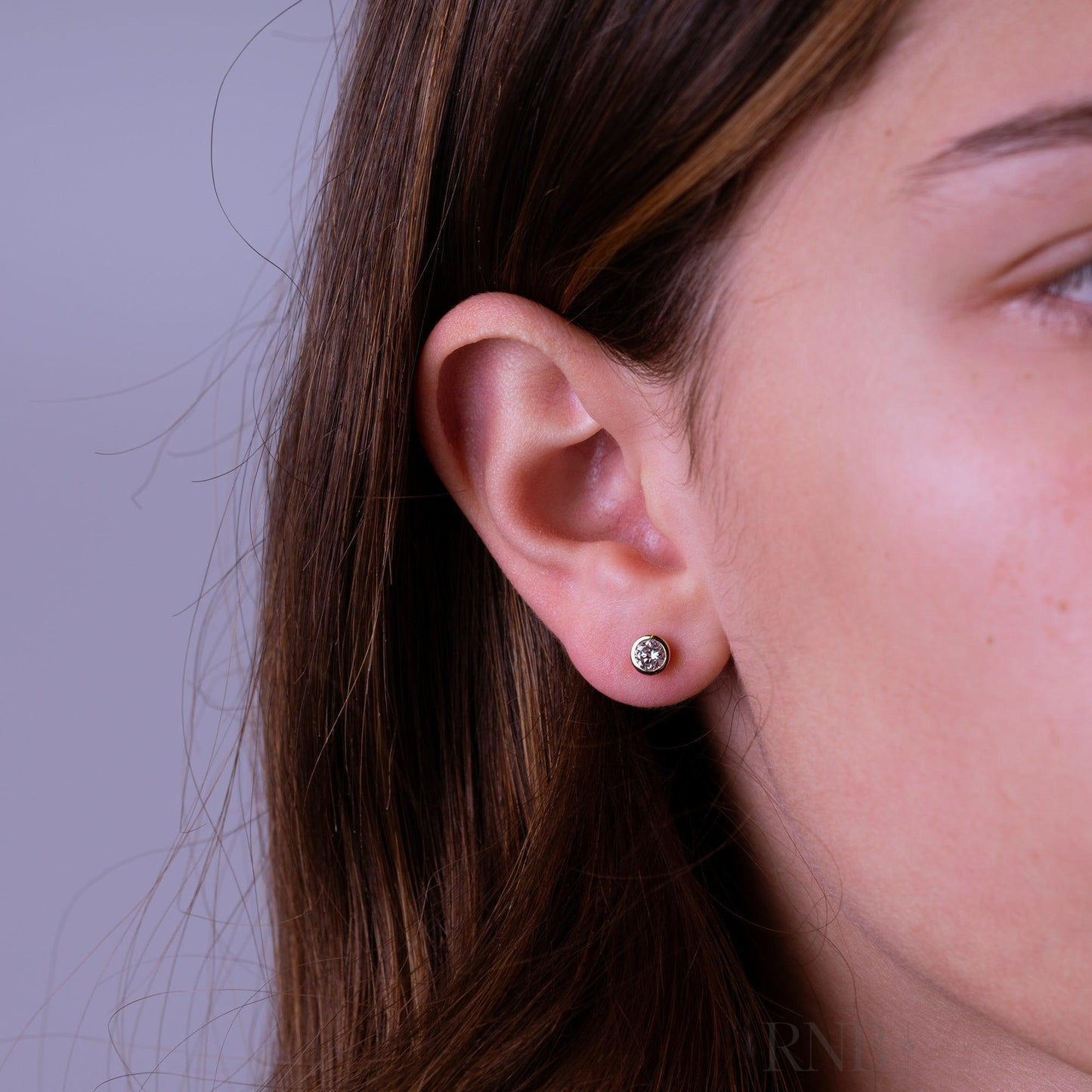 Diamond Bezel Stud Earrings