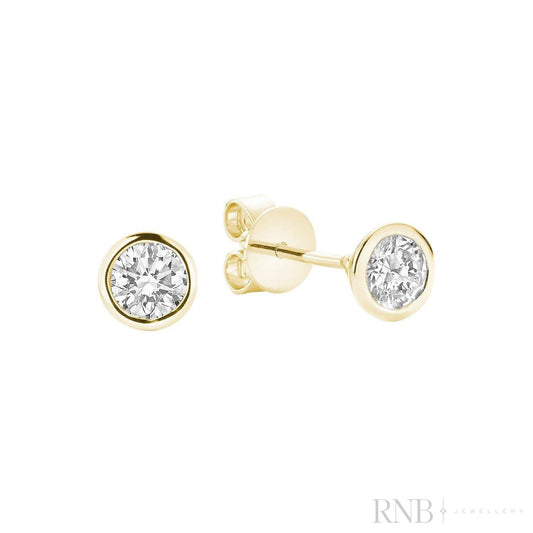 Diamond Bezel Stud Earrings