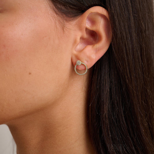 Open Circle Diamond Earring