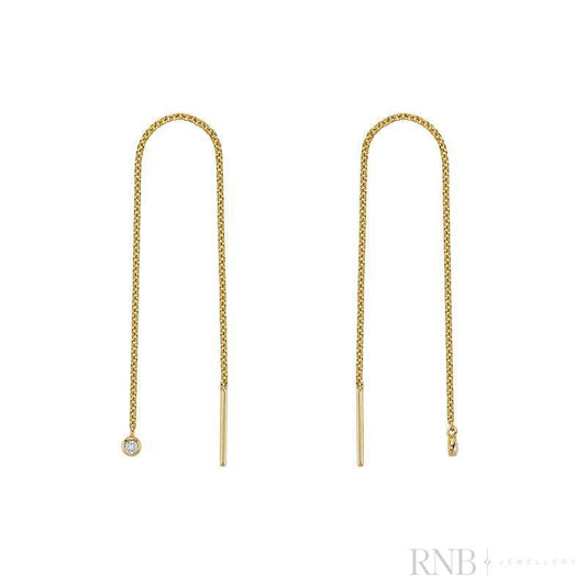 Dangle Chain Diamond Earrings-RNB Jewellery