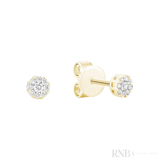 Cluster Diamond Stud Earrings
