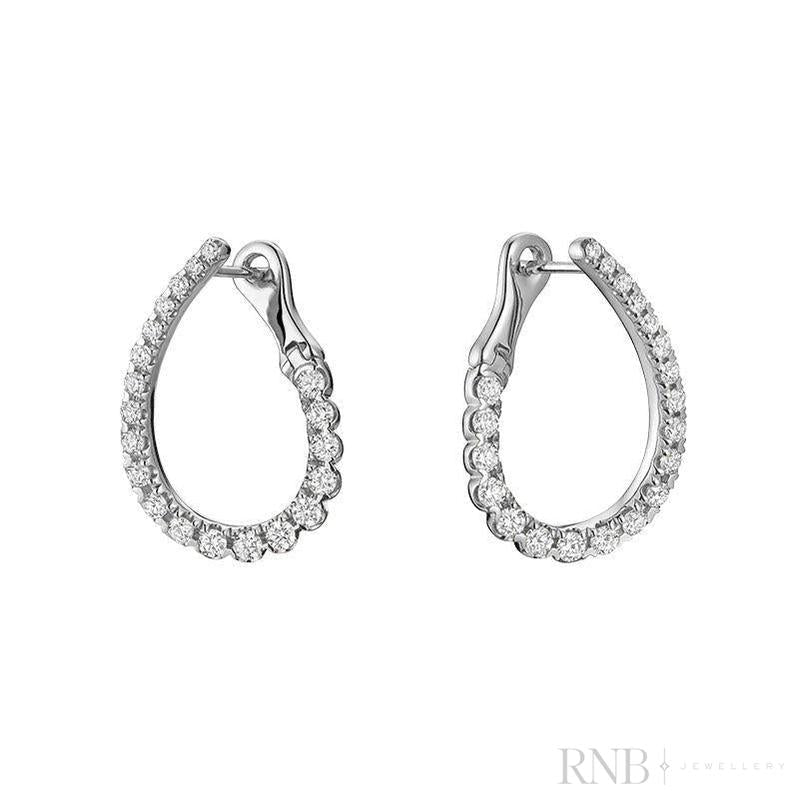 Twirl Diamond Loop Earrings-RNB Jewellery Twirl Diamond Loop Earrings-RNB Jewellery