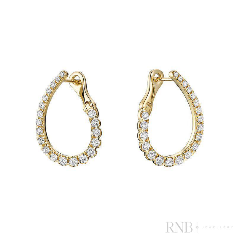 Twirl Diamond Loop Earrings-RNB Jewellery Twirl Diamond Loop Earrings-RNB Jewellery