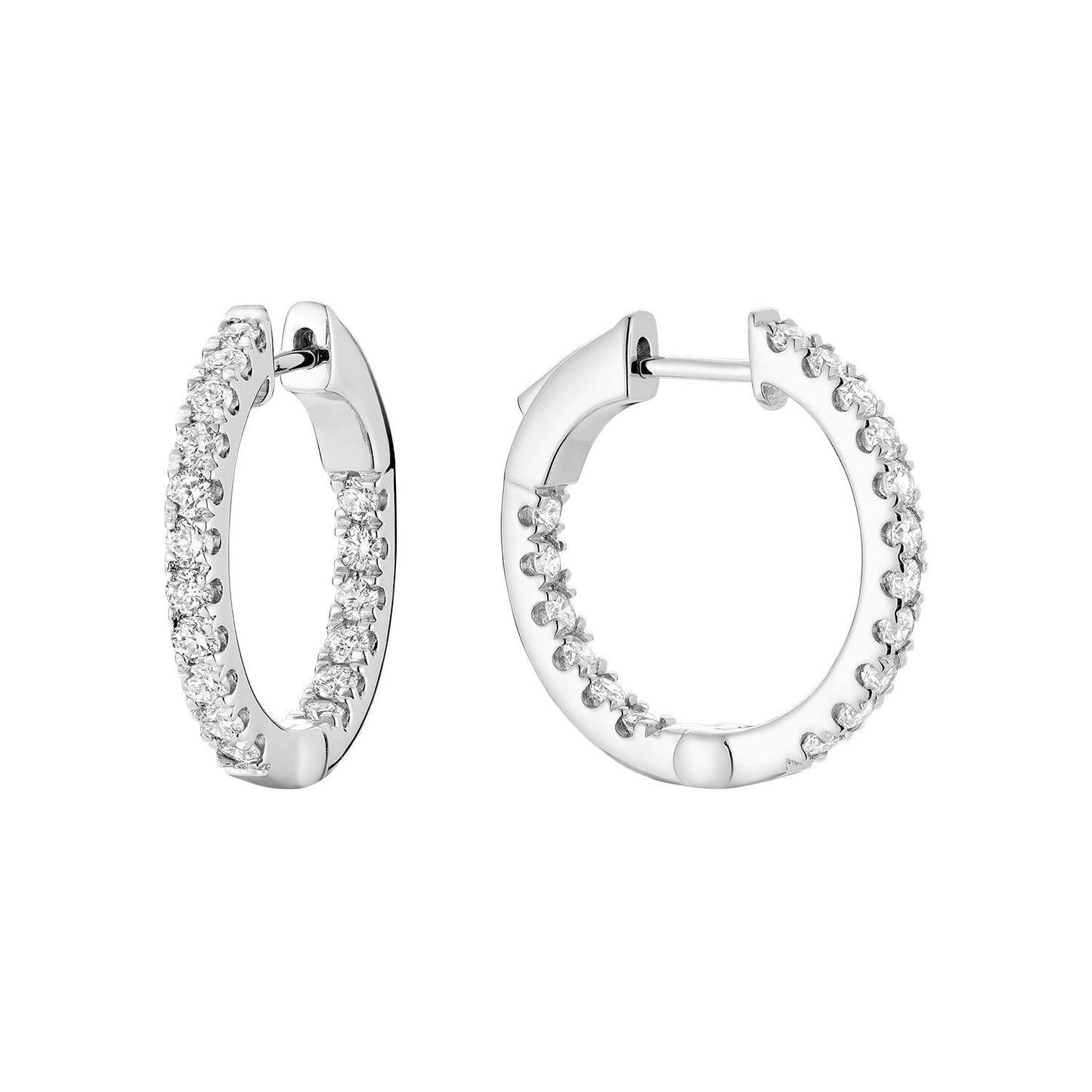 Inside Out Diamond Loop Round Shape Earrings