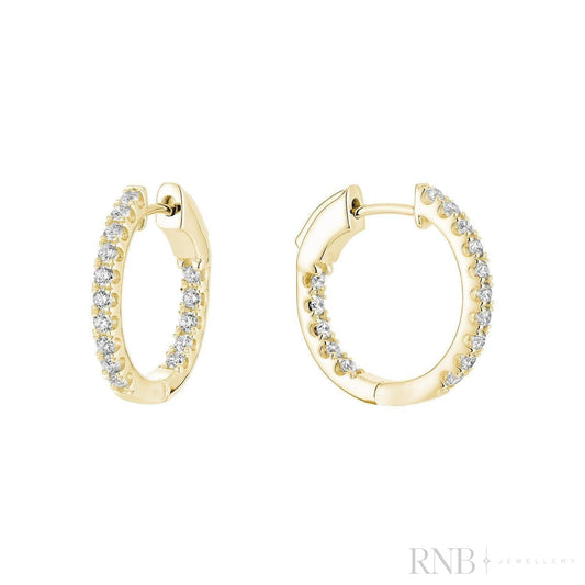 Inside Out Diamond Loop Round Shape Earrings