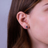 Precious Stone & Diamond Halo Stud Earrings-RNB Jewellery Precious Stone & Diamond Halo Stud Earrings-RNB Jewellery