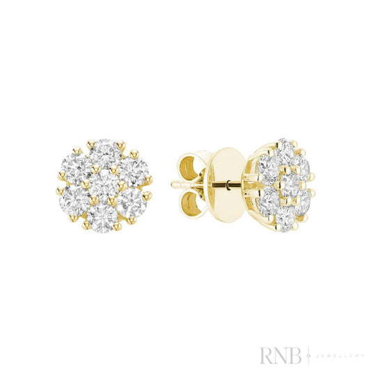 Flower Diamond Stud Earrings