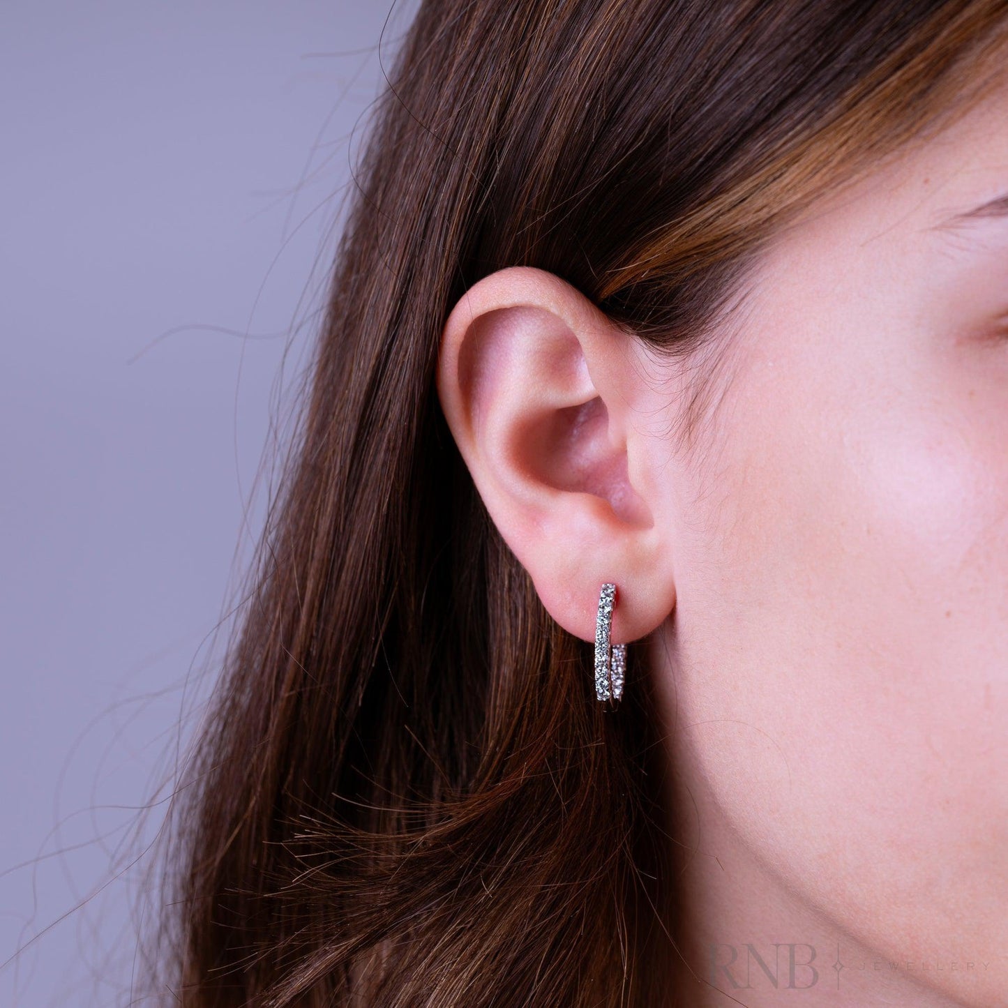 Inside Out Diamond Loop Oval Shape Earrings