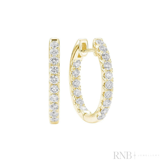 Inside Out Diamond Loop Oval Shape Earrings