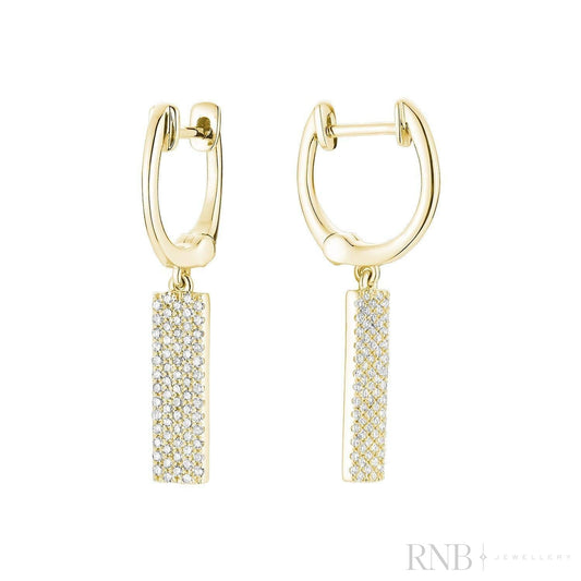 Pave Plate Diamond Dangle Earrings