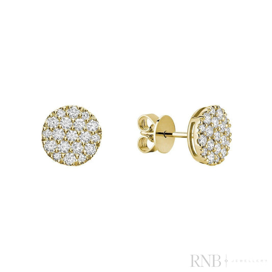 Pave Round Diamond Stud Earrings