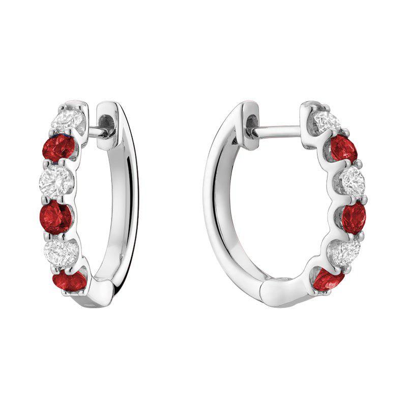 Precious Stone & Diamond Huggie Earrings
