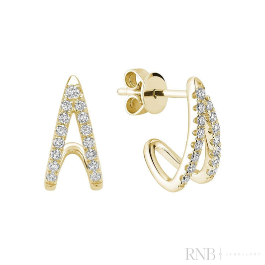 Ear Wrap Diamond Stud Earrings
