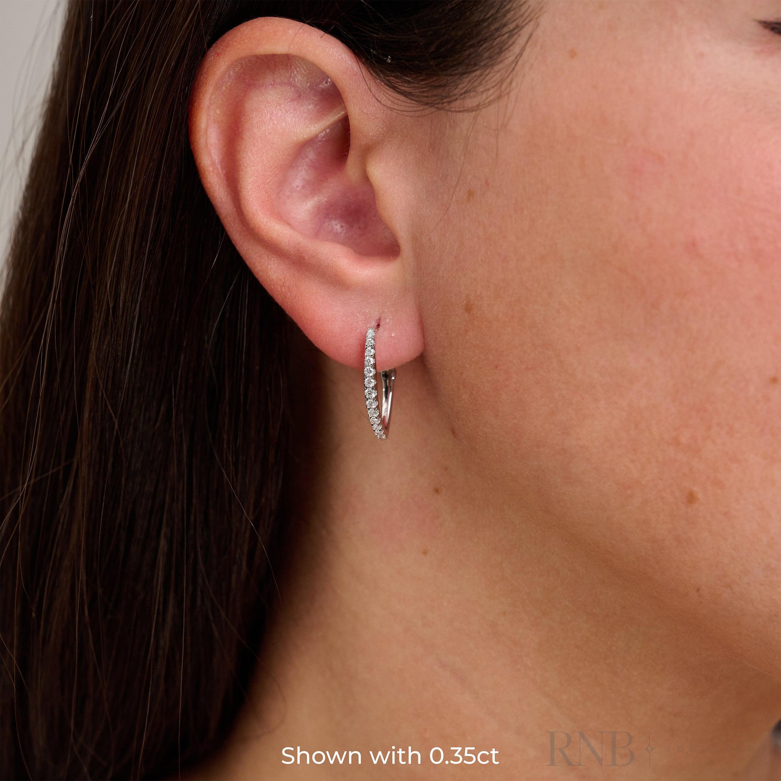 V-Shaped Hoops Diamond Earring-RNB Jewellery V-Shaped Hoops Diamond Earring-RNB Jewellery