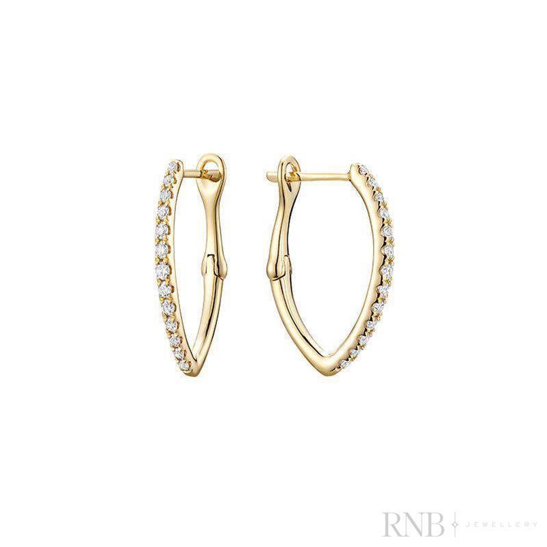 V-Shaped Hoops Diamond Earring-RNB Jewellery V-Shaped Hoops Diamond Earring-RNB Jewellery