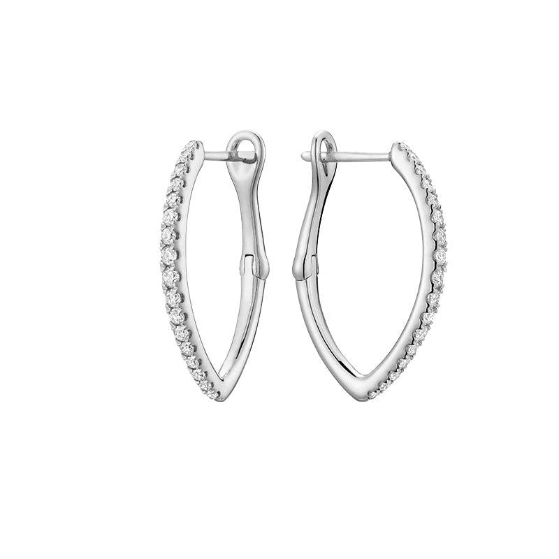 V-Shaped Hoops Diamond Earring-RNB Jewellery V-Shaped Hoops Diamond Earring-RNB Jewellery