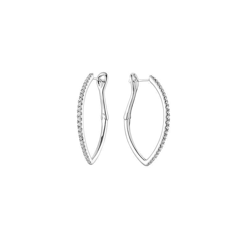 V-Shaped Hoops Diamond Earring