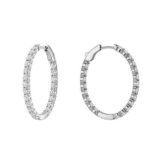 Lab Grown Oval Hoop Earrings